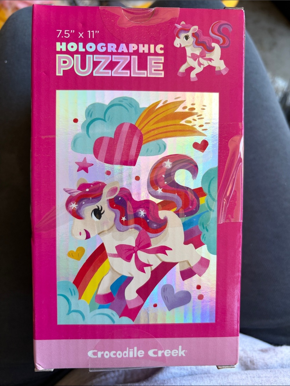 Crocodile Creek Holographic Unicorn Puzzle - Bright Pink
